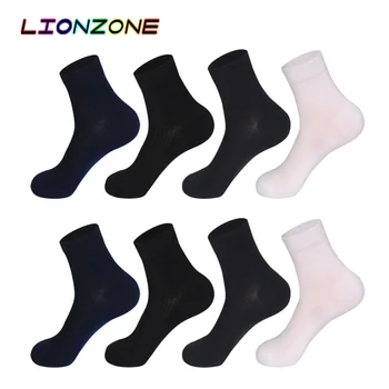 

Lionzone 8Pair/Lot Summer Thin Ankle Socks Stripe Design Soft Breathable No Smell Business Bamboo Fiber Men Dress Socks