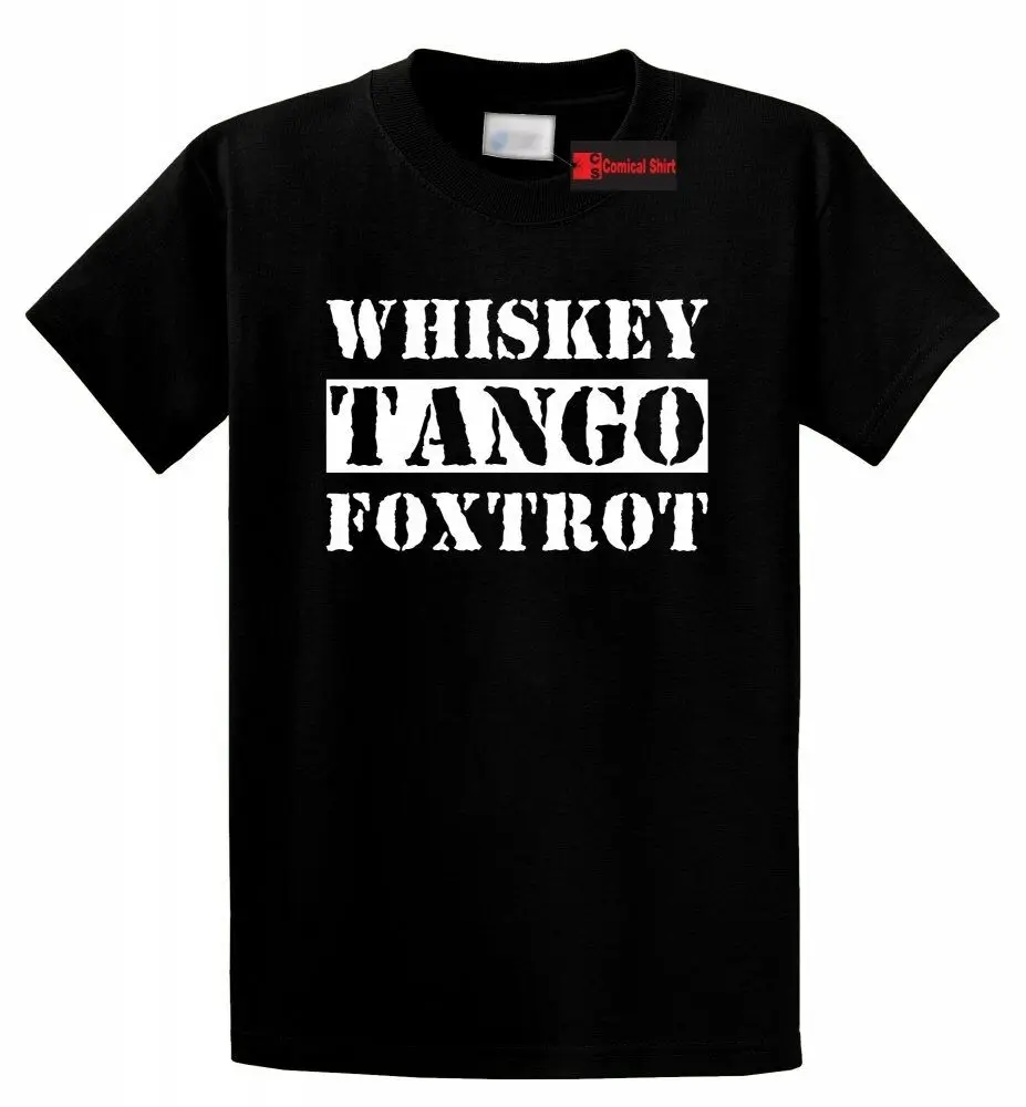 Виски Танго Foxtrot футболка WTF юмором колледж для вечеринки S-5XL | Мужская одежда