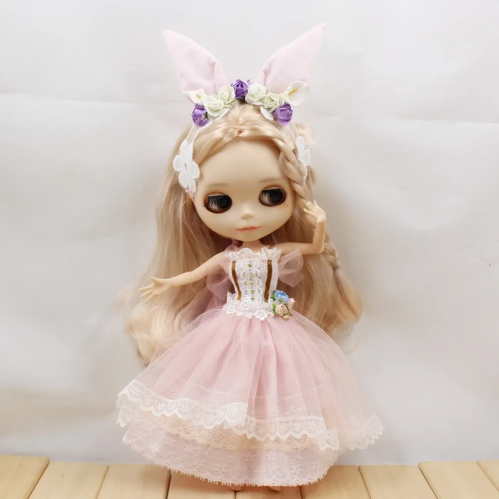 Neo Blythe Doll Wedding Dress with Fancy Headdress 4