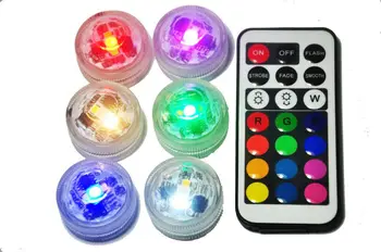 

10pcs*Aquarium diving light with remote control waterproof lighting Electronic candle lights fish Tank Lamp with remote control