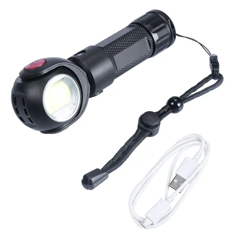 

1 Set Handheld Flashlight USB Rechargeable LED Light 360 Degrees Rotation Head Portable Outdoor Sports Hiking Camping 2019 New