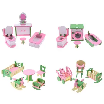 

Wooden Simulation Miniature Dollhouse Furniture Toys Children Kids Play Toy Educational Sweet Wooden Baby Birthday Gift Toys