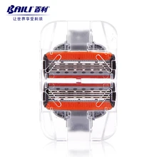 Baili 2 шт. Для мужчин по эксплуатации Парикмахерская 5 Слои Безопасная бритва для бритья Razor Blades, картридж для Regal серии BP502