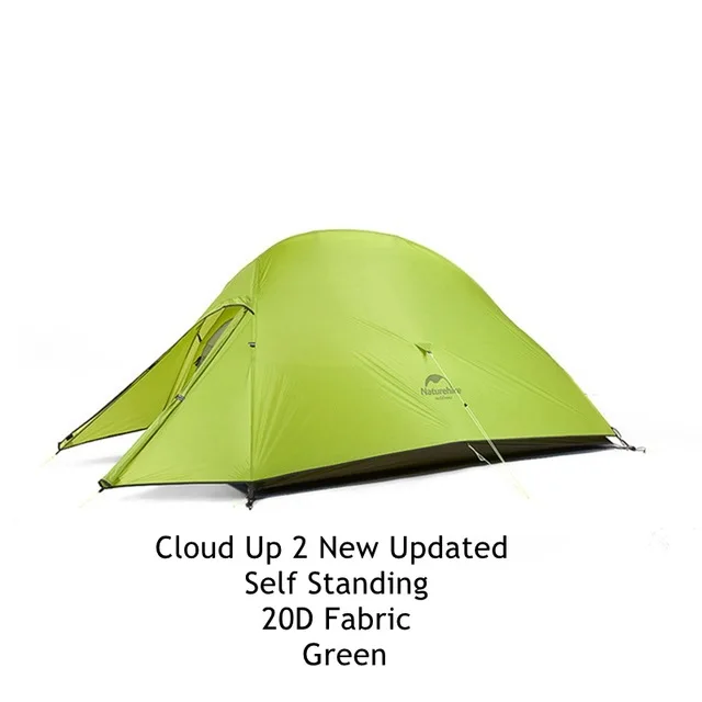 Naturehike Cloud UP обновленная палатка 1 2 3 человек свободно стоящая 20D силиконовая двухслойная Сверхлегкая походная палатка - Цвет: Cloudup2 New Green