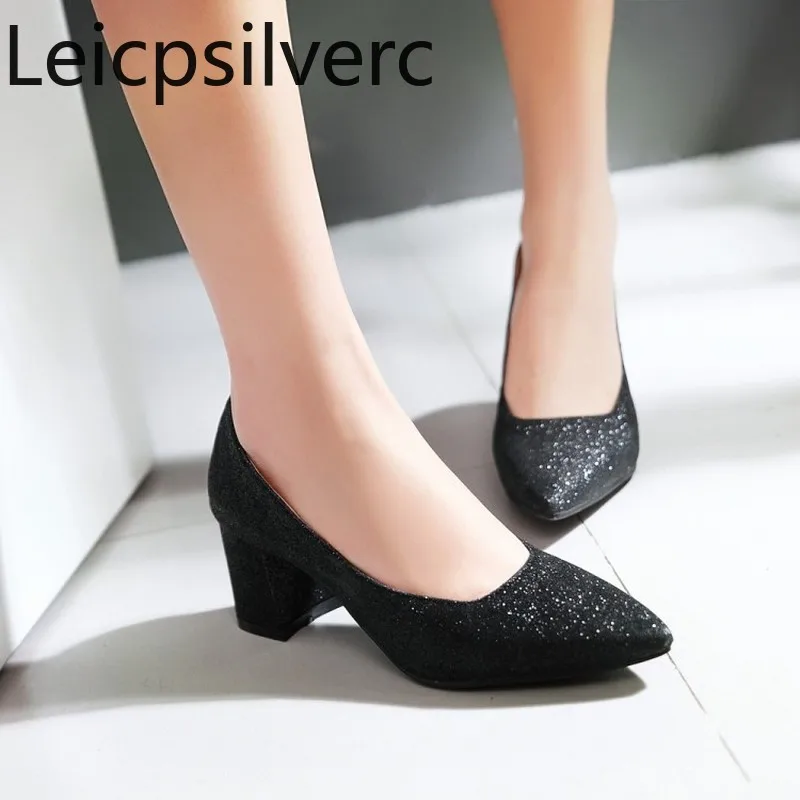 Pumps Spring And Autumn New Style Shallow Mouth Pointed Fine Heel High Heel Womens Shoe Plus