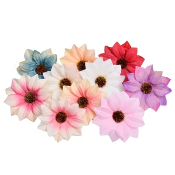 

New 10pcs artificial flower silk sunflower flower head wedding party home decoration DIY wreath scrapbook gift box craft
