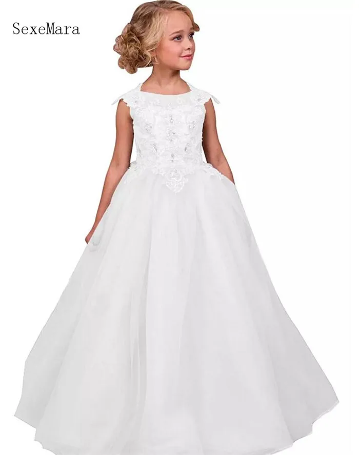 Lovely Ball Gown Tulle Flower Girl Dresses Lace Lace Up Back Kids