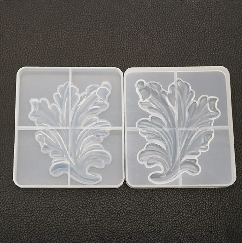 Crystal Epoxy Mould European Pattern Leaf Decoration Mirror Silicone Handmade