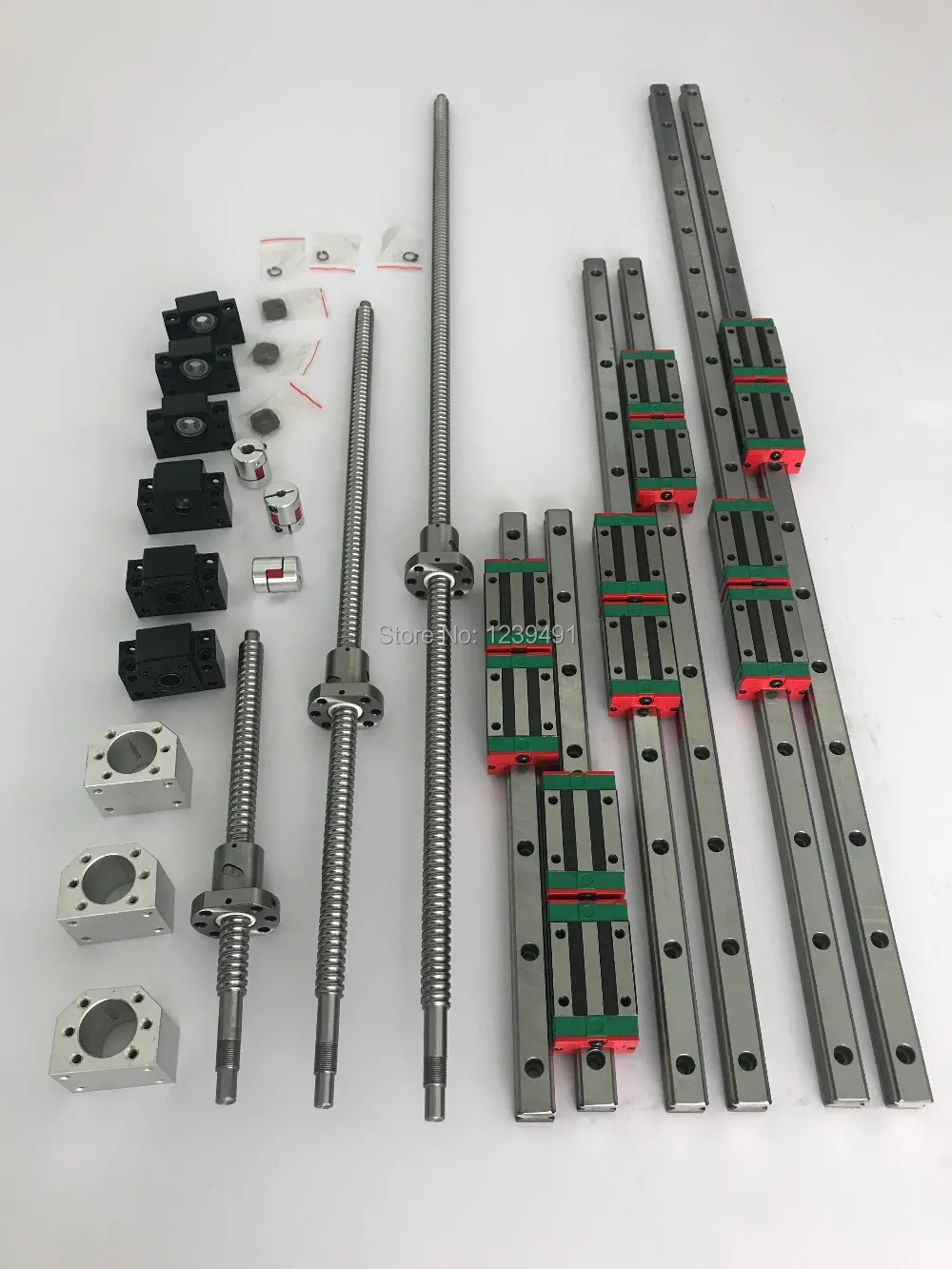 

6 sets Square Linear guide HGR20- 400/700/1000mm + Ballscrew SFU1610- 400/700/1000mm + BK/B12 + Nut housing + Coupling CNC parts