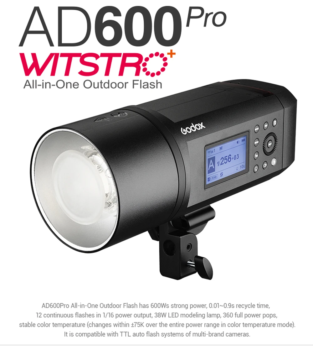 Внешняя вспышка Godox Witstro AD600Pro ttl, литий-ионная батарея HSS 2,4G, триггер H600P, удлинительная головка, софтбокс, светильник для вспышки