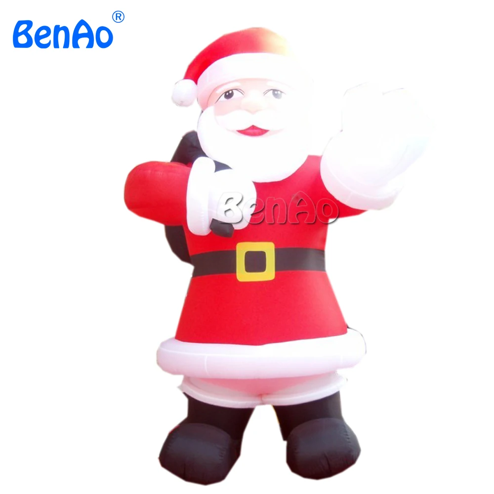 X077 5m high inflatable giant christmas santa claus with blower