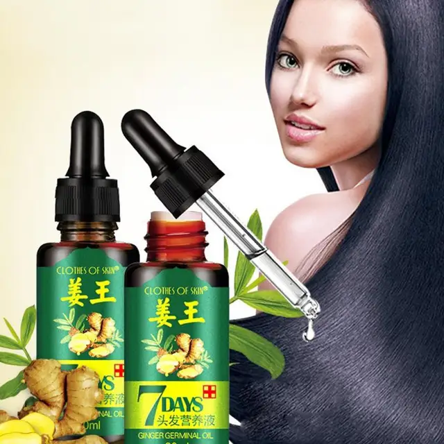 Hot Sales Unisex Anti Hair Loss Treatment Serum Ginger Extract Hair Regrowth Organic Beard Oil Growing Men Women Hair Care #719