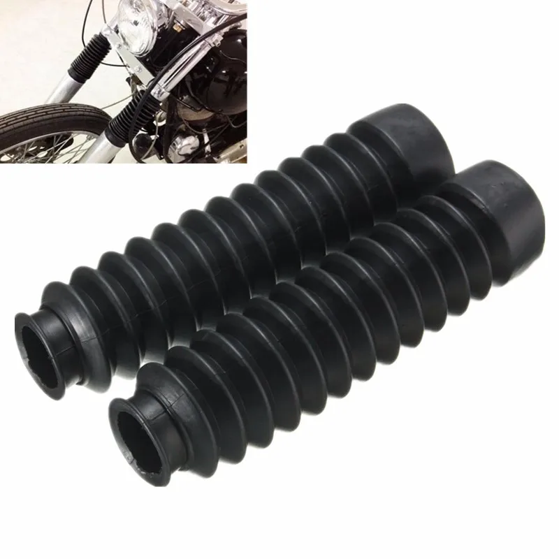 1 Pair Black Universal Motorcycle Rubber Fork Boot Set Cover Gaiters Gators Boots Newin Covers
