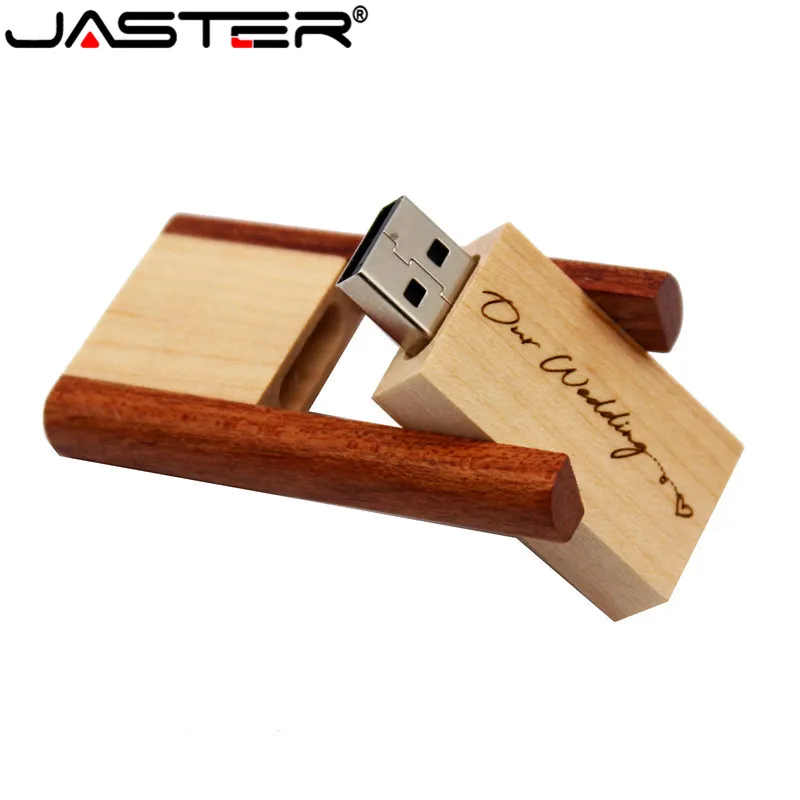 JASTER можно настроить логотип лазерная гравировка дерево USB + коробка 4 ГБ 8 16 32 64