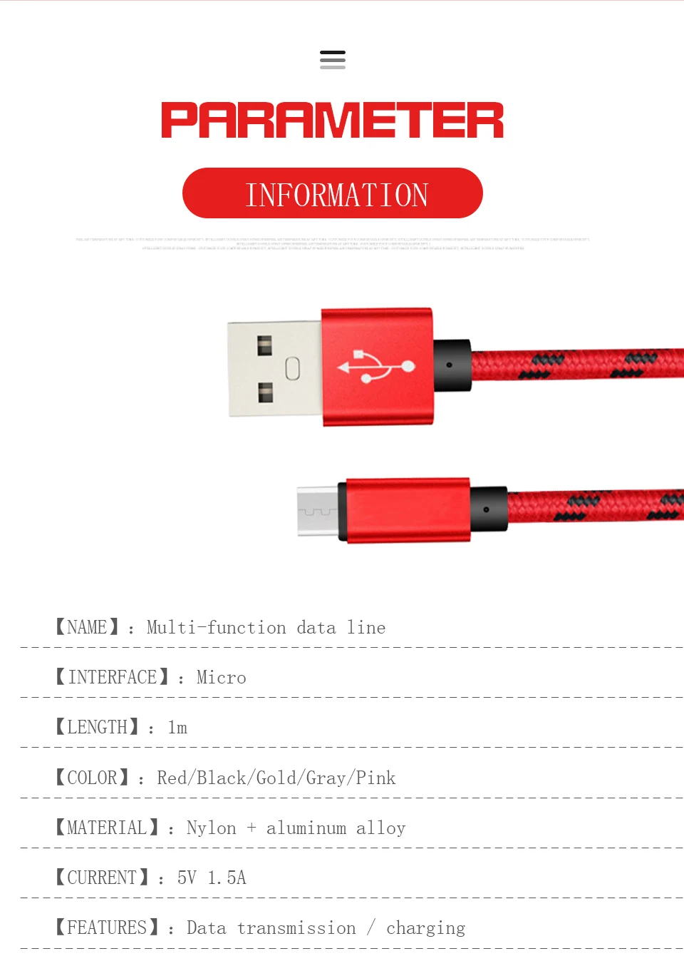Micro USB Cable Universal Charging Cable for Android Phones Data Sync Charger 1m Wire 5V2A Fast Charging Nylon data Cables (7)