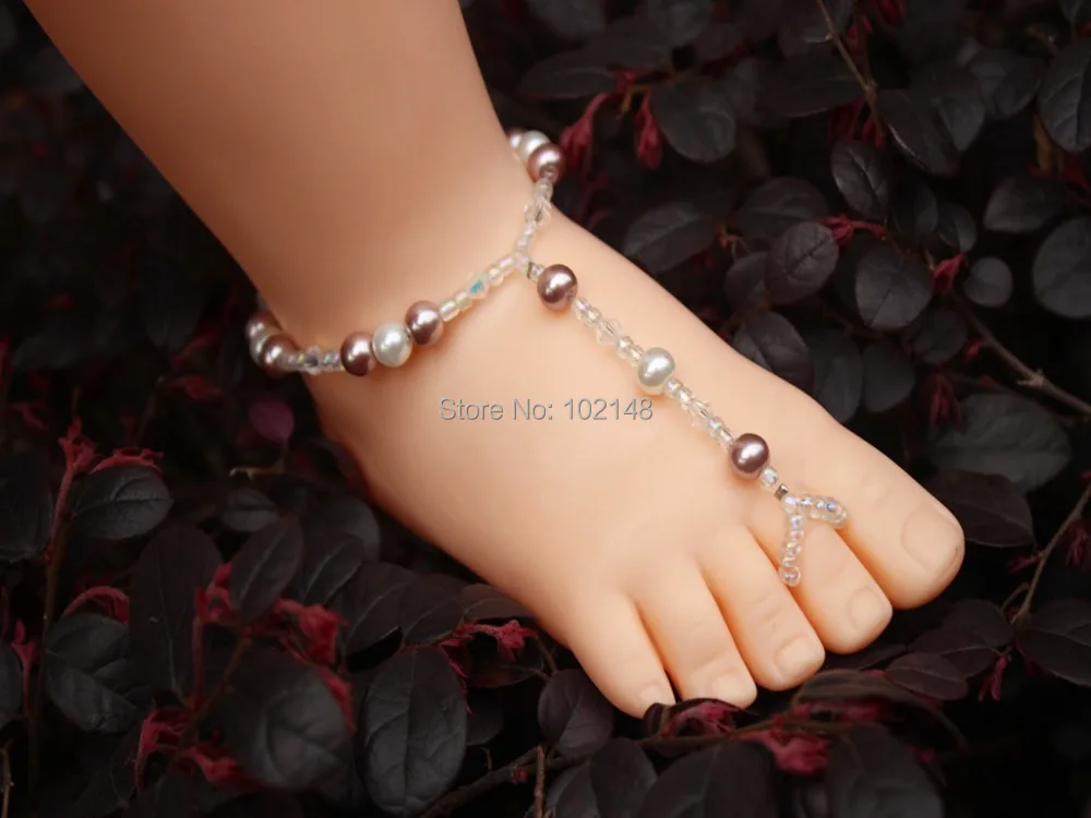 Buy HANDMAde high quality Baby's pearl barefoot