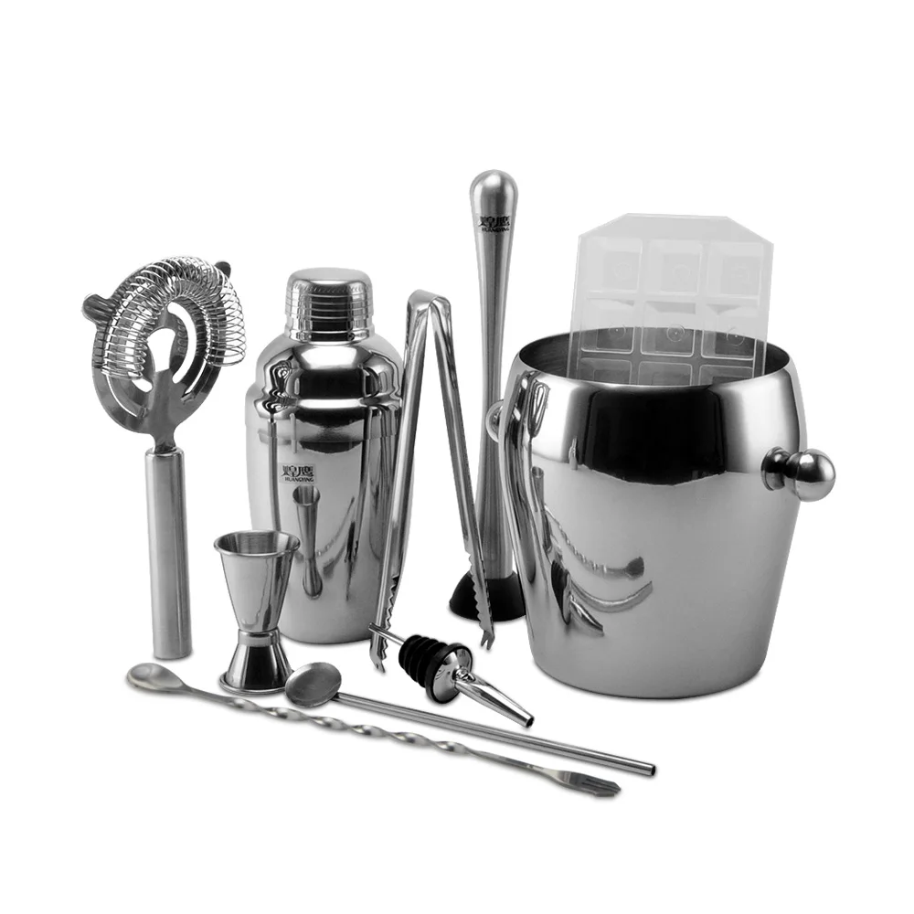 Premium Barware / Bar Tool Set Bartender Kit 550ml Shaker 2L Ice Bucket