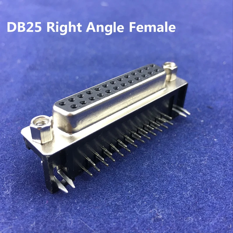 

High Quality DB25 Right Angle Female PCB Connector 25 Pin 2 ROWS RS232 Serial Port Connector Socket Interface