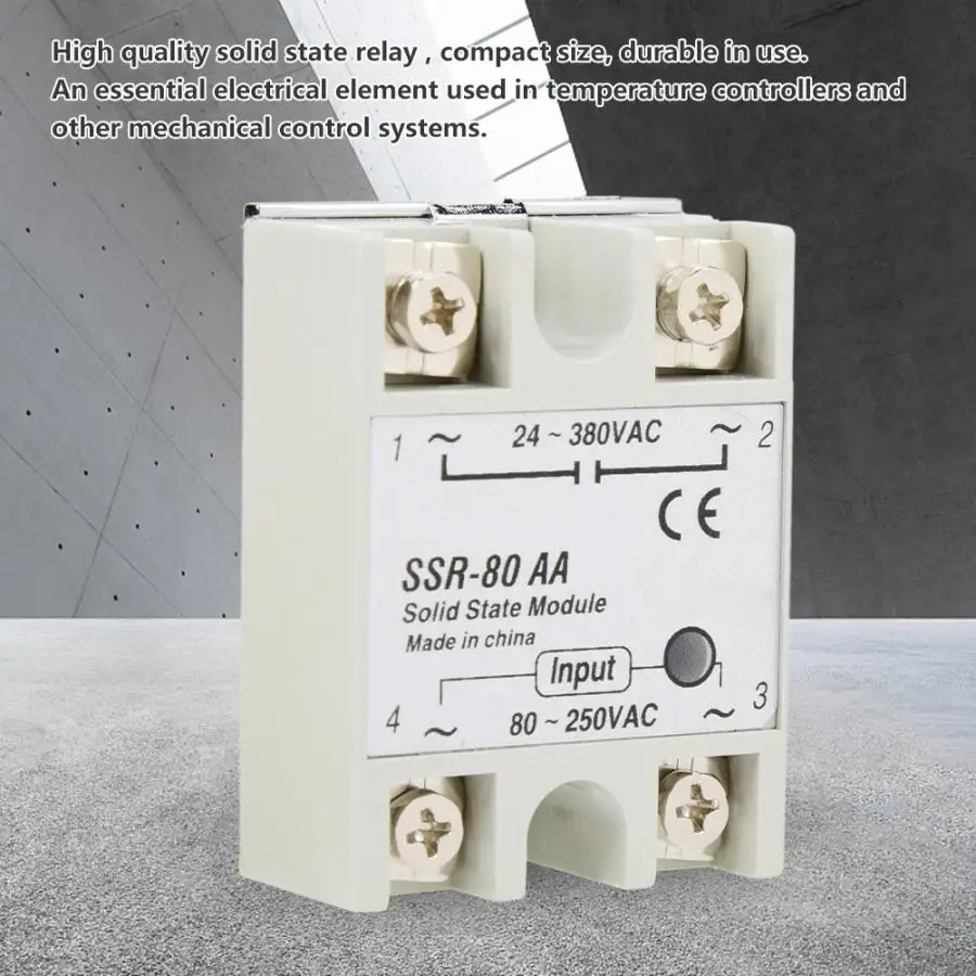 

Solid State Relay Module 80A Single Phase Solid State Relay Switch Module SSR-80AA 80-250VAC Off Delay Timer Relay Board