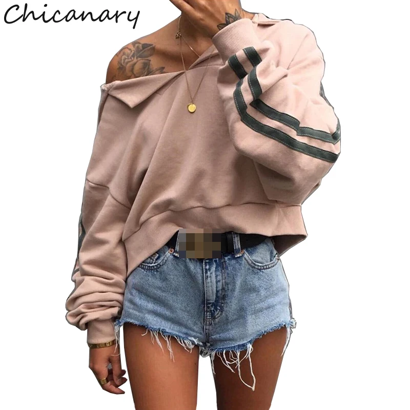 cropped shoulder hoodie