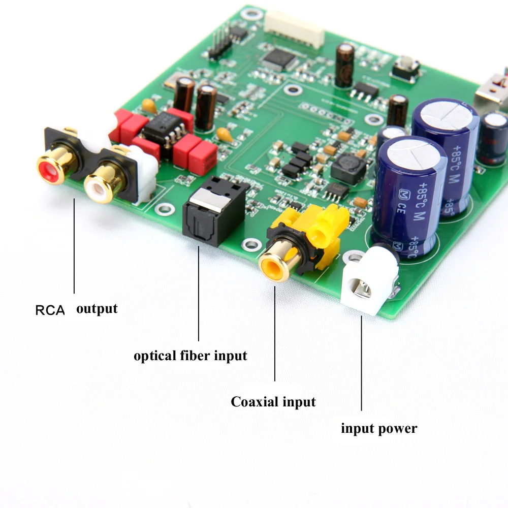 ES9038 Q2M I2S DSD Decoder Coaxial Fiber input DAC decoding board For hifi amplifier audio