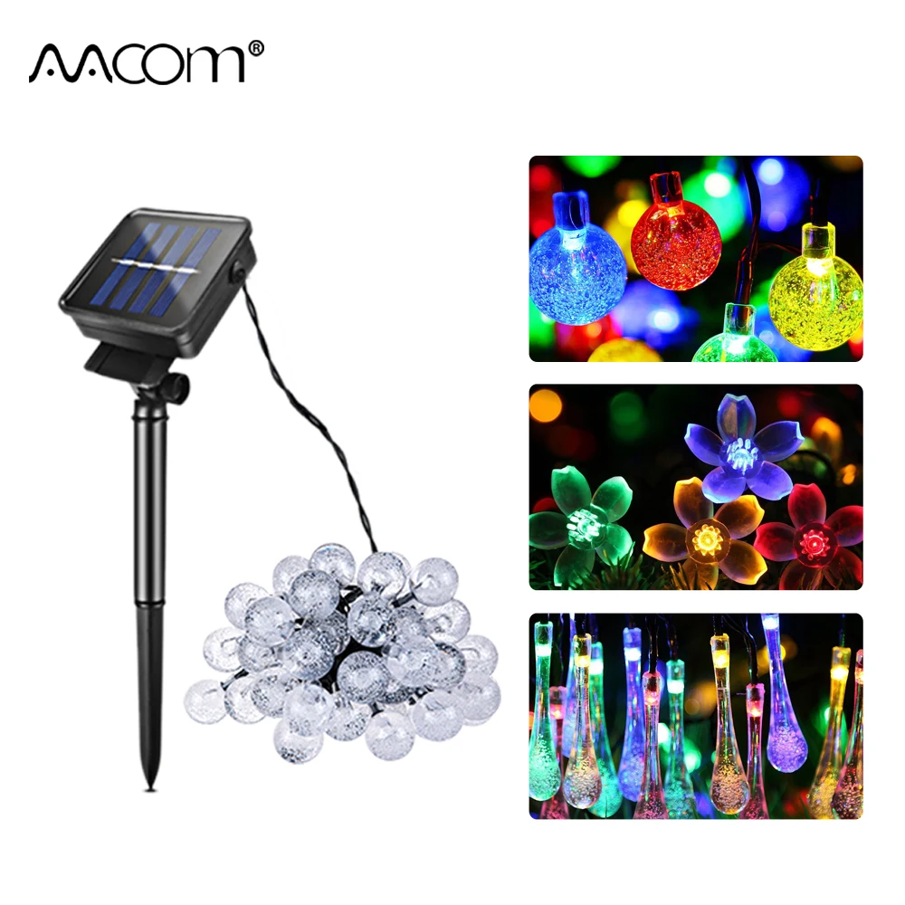 Goedkoop 6 m 7 m Solar Lampen 8 Modi RGB LED String Fairy Lights 30 50 LEDs IP65 Tuin Landschap Licht Guirlande solaire Kerst Lamp