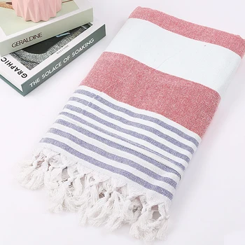 

2019 Hot Sale Striped Cotton Turkish Bath Towel with Tassels Travel Camping Bath Sauna Beach Gym Pool Blanket Surgical Drape
