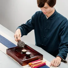 Китайская чашка для чая наборы деревянный поднос для час& Фиолетовый Глиняный заварочный чайник& 2 чайные чашки керамические чайные инструменты чайная церемония Китай чайный набор кунг-фу