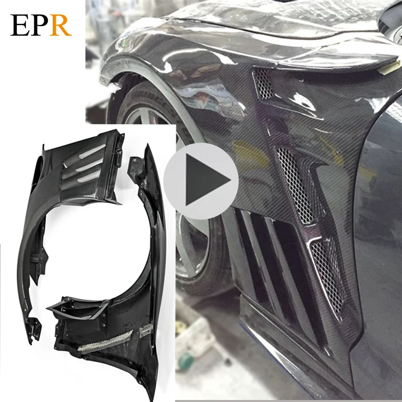 

For Nissan R35 GTR EPA Style Carbon Fiber Front Fender With Louver Fin (Inc 6 fins, side maker use F51 Fuga) Fibre Wheel Arch