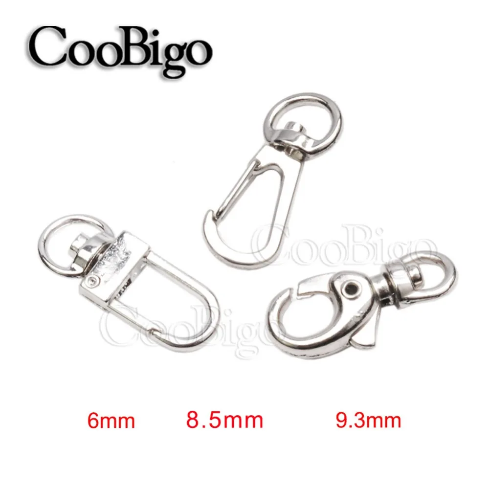 

20pcs Metal Snap Hook Swivel Trigger Lobster Clasp Clip Key Chain Ring 3/8"&1/4"Pet Collar Strap Outdoor Lanyard Craft Bag Parts
