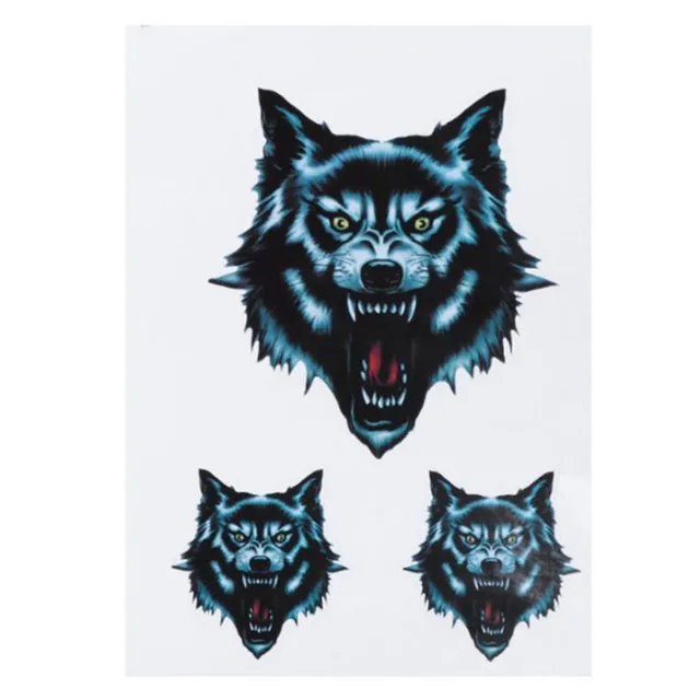 1Pc Wolf Head Decal Vinyl Funny Sticker Skull Head Fire Flame Stickers