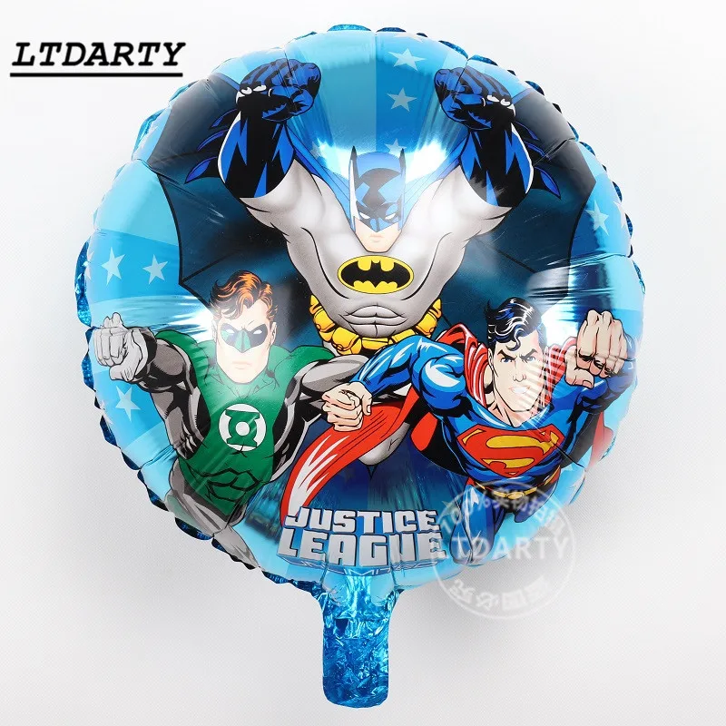 

Lucky 6 pcs/lot Superman Batman Hero Balloon Foil Helium Balloons Birthday Party Decoration Globos Justice League Toy Ballo