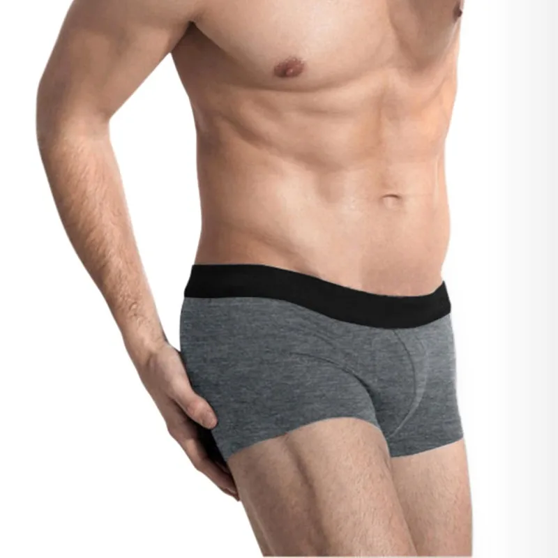 *Black 2018 Men Tight Boxer Shorts Men Underwear Hot Sale Men Boxers Male Sexy Normal Size Underpants Men's Cotton Boxer Shorts*