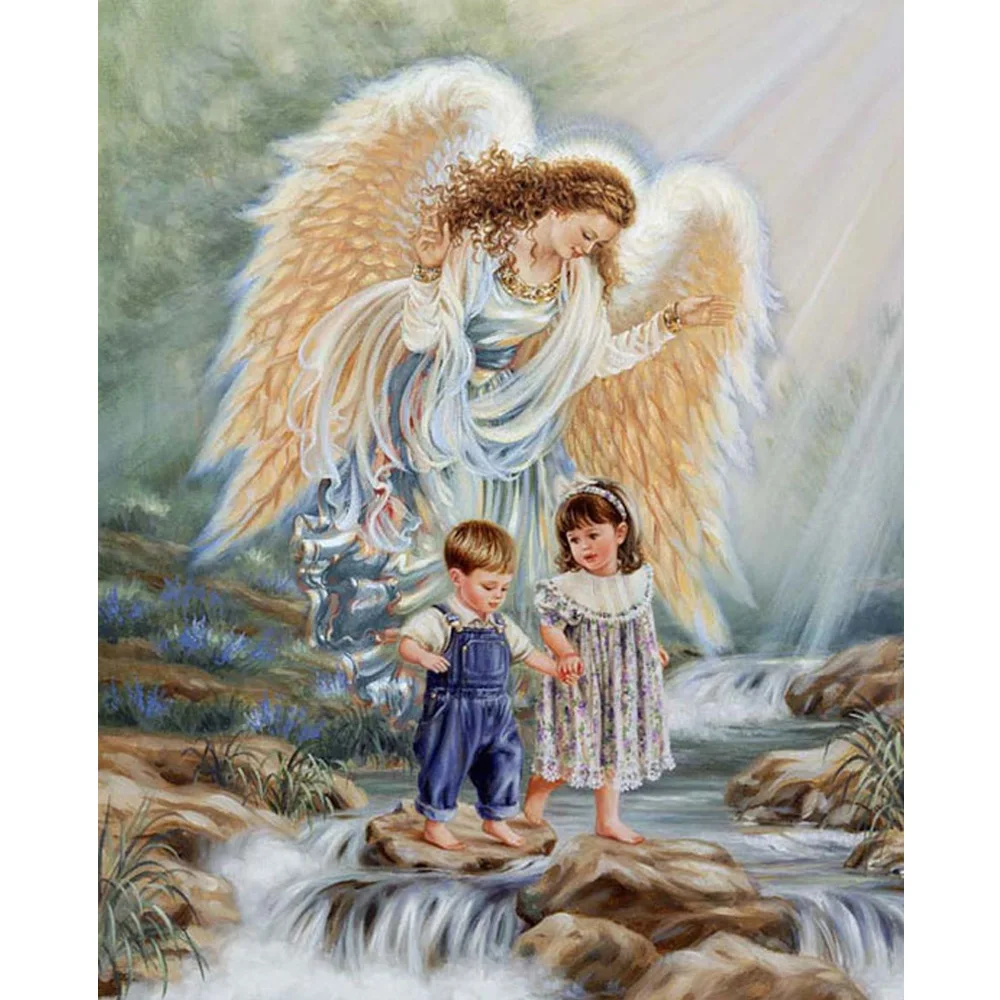 

DIY Diamond Painting Angel 100%Full Square Drill Mosaic Sticker Decor Painting Cross Stitch 5d Diamond Embroidery Icon H549