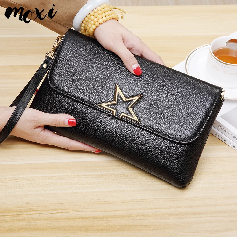 

Moxi Women Bag Genuine Leather Handbags Cross Body Shoulder Bags Fashion Messenger Bag Cowskin Women Handbag Bolsas Femininas