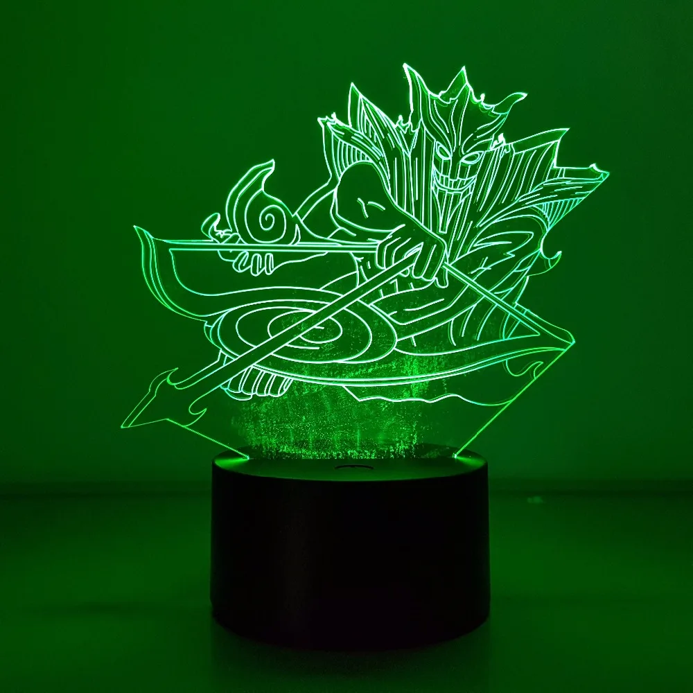 Наруто Саске Susanoo 3D визуальная Иллюзия светодиодный RGB Изменение Цвета USB ночник Наруто Shippuden фигурка Саске аниме игрушка