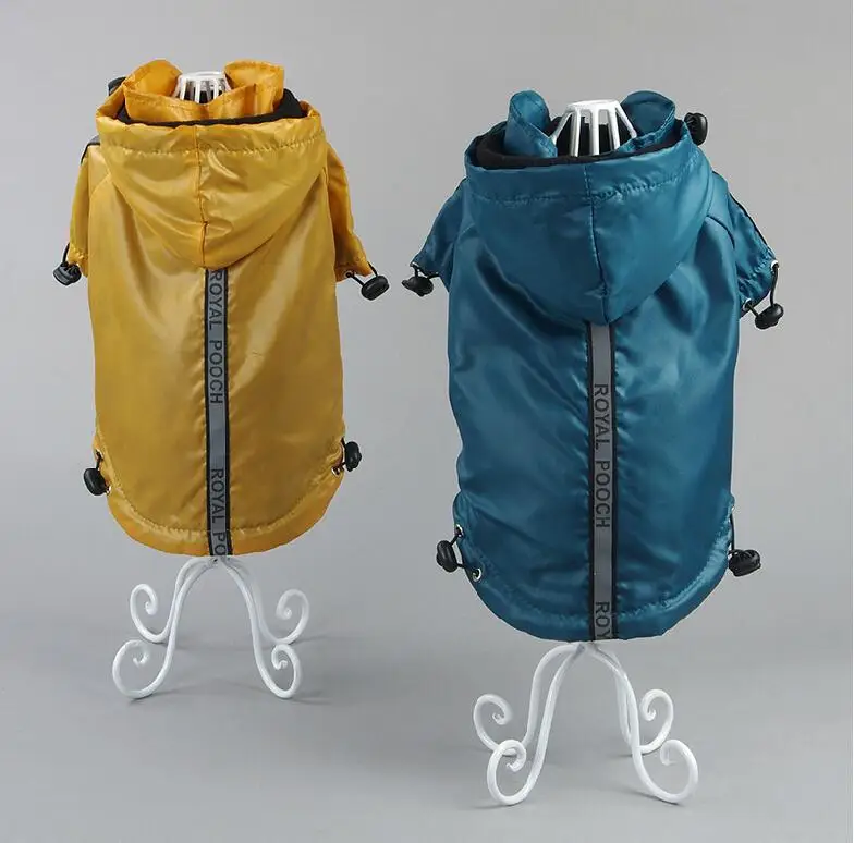 

Raincoat for Pets Cat Dog Raincoat Jacket Fleece Liner Warm Hood Drawstring Pet Clothing Wholesale Retail Dog Rain Coat