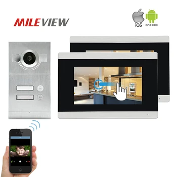 

Free Shipping Two Apartments 720P HD IP 7" Touch Screen LCD Video Intercom Door Phone Record Monitor Kit for Android IOS Phone