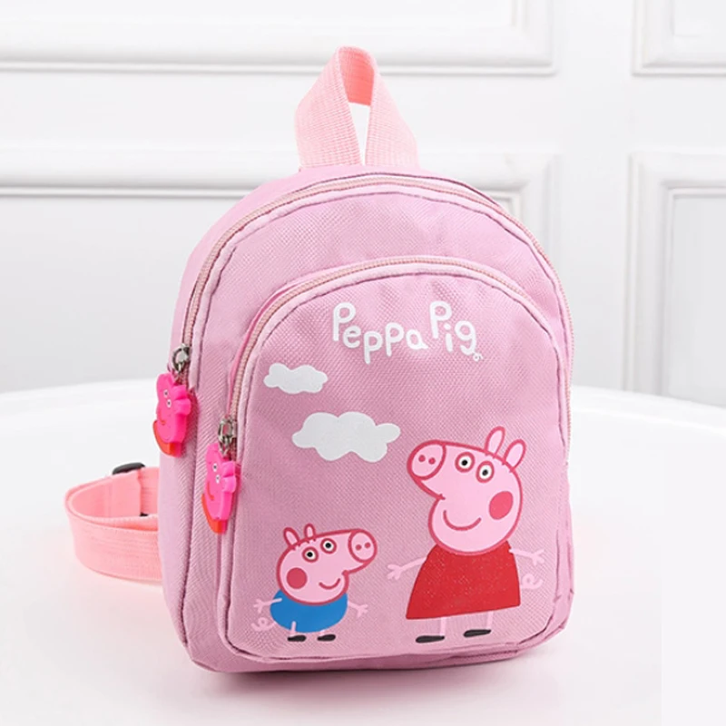 Peppa Pig Toy Cartoon Character Action Figure Backpack High Quality Material Nylon Cloth Cartoon Bag School Bag Children's Gift