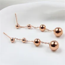 XUANHUA Стад Серьги с шариками для женщин ювелирные изделия Brincos, можно носить с подарки для Для женщин Модные украшения Нержавеющая сталь Ювелирные серьги капли