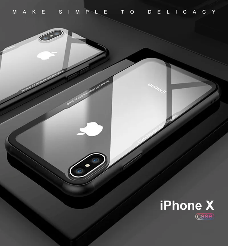 font b 2018 b font New Tempered Glass Case For font b iPhone b font