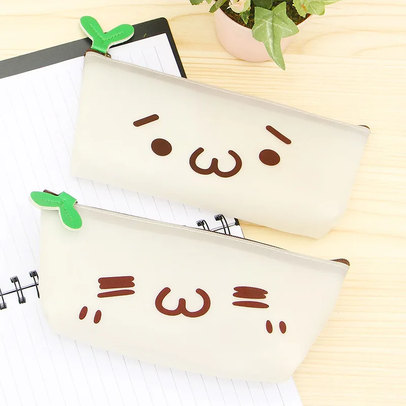 

1pc Small fresh expression pencil bag creative cartoon Emoticon package pencil case student School Office Stationery Supplies