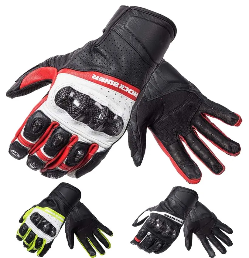 

2017 New Rock Biker motorcycle gloves Motor riding locomotive glove made of leather for four seasons winter warm and Anti-fall