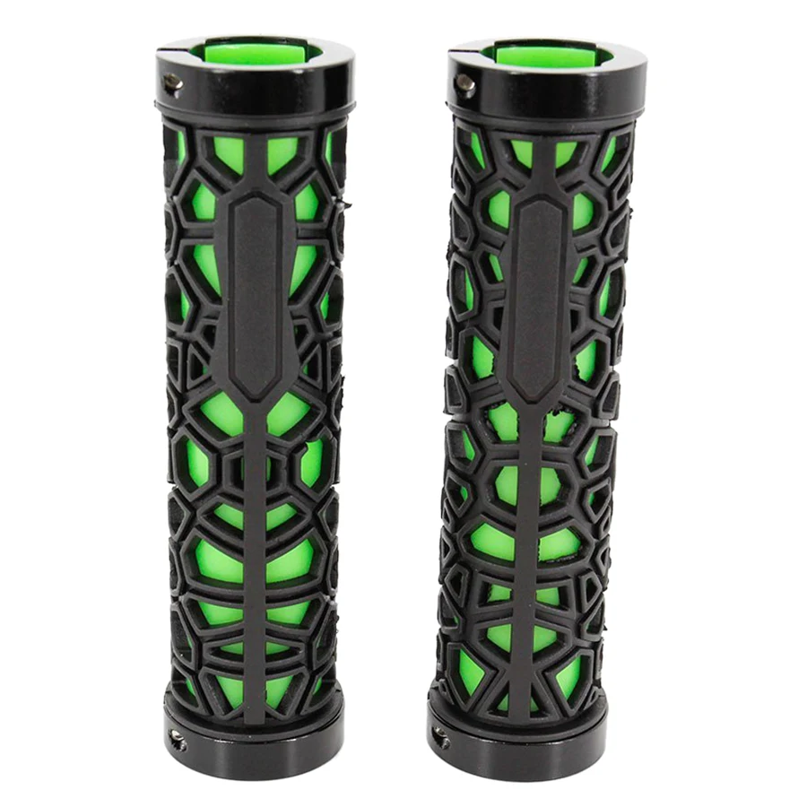 

niceEshop(TM) Bicycle Lock on Comfort Rubber Handle Grips Bike Handlebar Grips(Black and Green)