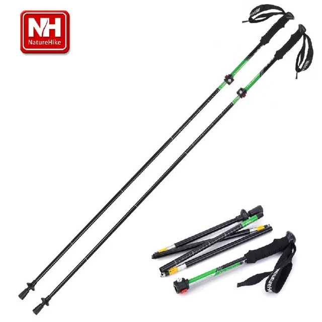 NatureHike 7075 Aluminum Alloy Ultralight Adjustable Telescopic 5 Sections Alpenstock walking Hiking stick Trekking Pole 135cm