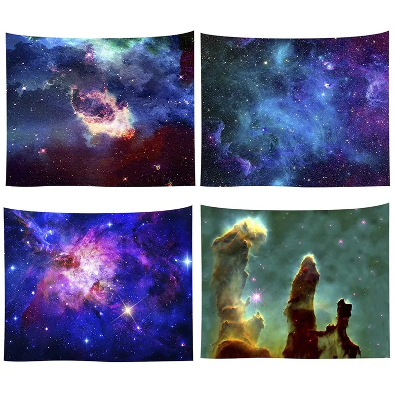 Galaxy Starry Tapestry Universe Printed Wall Hanging Tapestry Polyester Fabric Wall Decor Beach Towel Bedspread Picnic Blanket