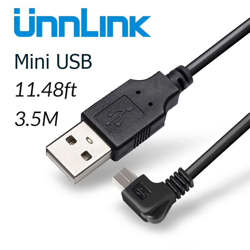 Unnlink البسيطة كابل يو اس بي 3.5 متر DC 5 V 2A الحالي النحاس سلك موصل معزول الطاقة كابل إمداد الطاقة الحبل ل كاميرا أمامية للسيارات مسجل نظام GPS مزود ب...