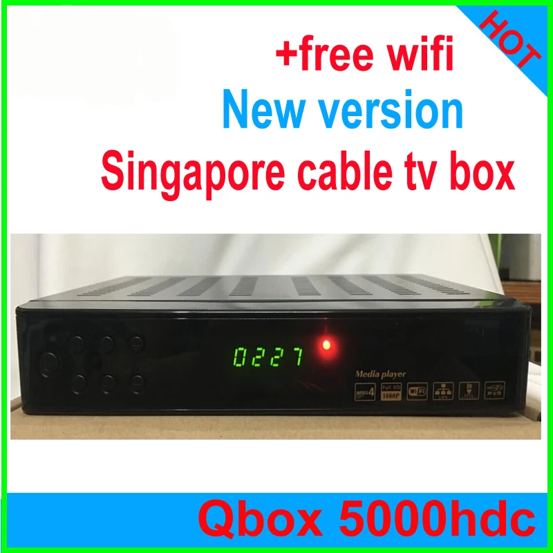  Free Shipping! NEW blackbox starhub Singapore cable tv Qbox HD receiver set top box QBOX 5000HDC qbox tv box 4000hdc+wifi dongle 