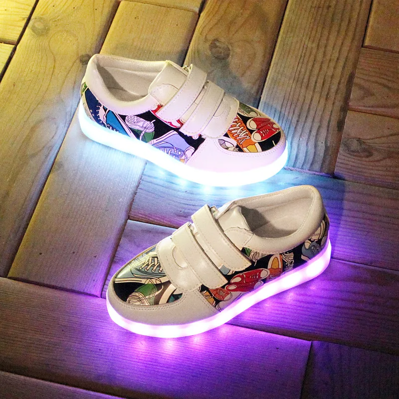 

Spring Summer Children Luminous Shoes Boys and Girls Luminous Shoes Colorful Led Lights Flash Usb Charging 7 Colors Neakers