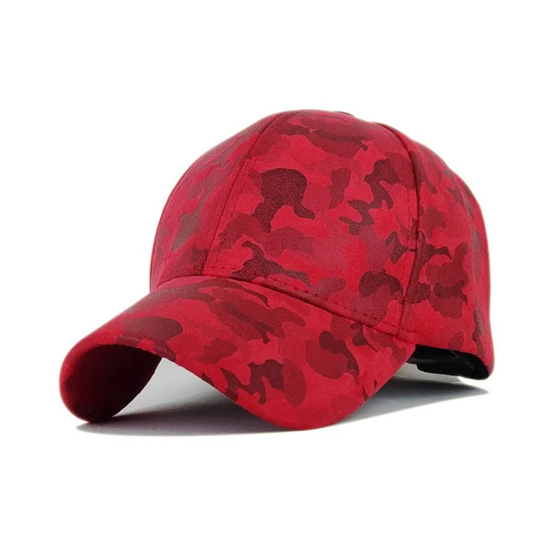

Leather Suede PU Camouflage Baseball Cap Fashion Spring Cap Unisex Visor Cap Adjustable Casual Hat Outdoor Sports Baseball Cap